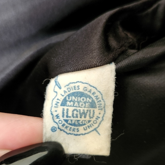 Vintage 1960s Black Faux Fur Winter Coat Jacket Borgazia MCM 60s Mod Mid century - Picture 8 of 12